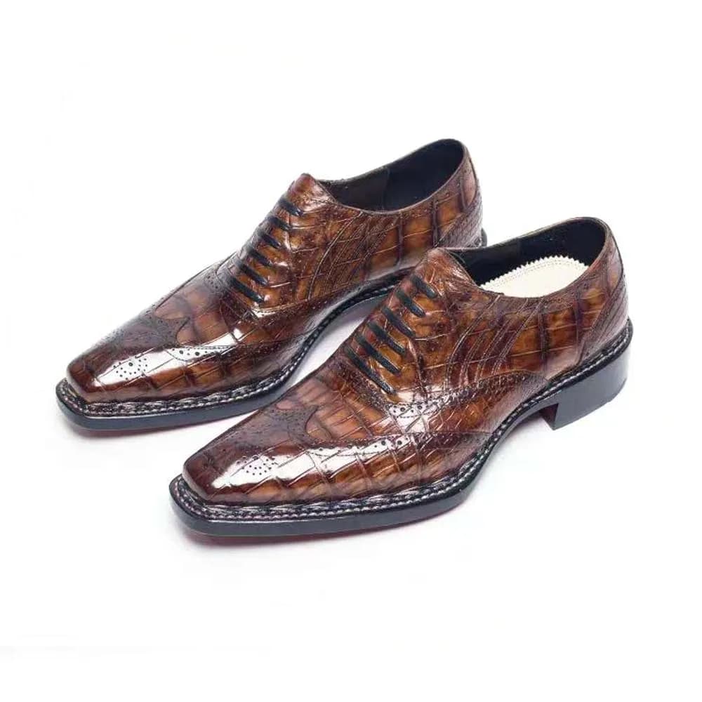 sanyeshechiping scarpe formali da uomo scarpe da coccodrillo maschili colore pennello