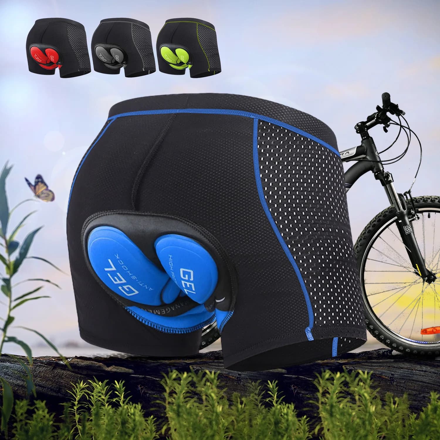 Pantaloncini da Ciclismo Estivi da Uomo Imbottiti Traspiranti con Imbottitura 3D Leggeri Antiscivolo