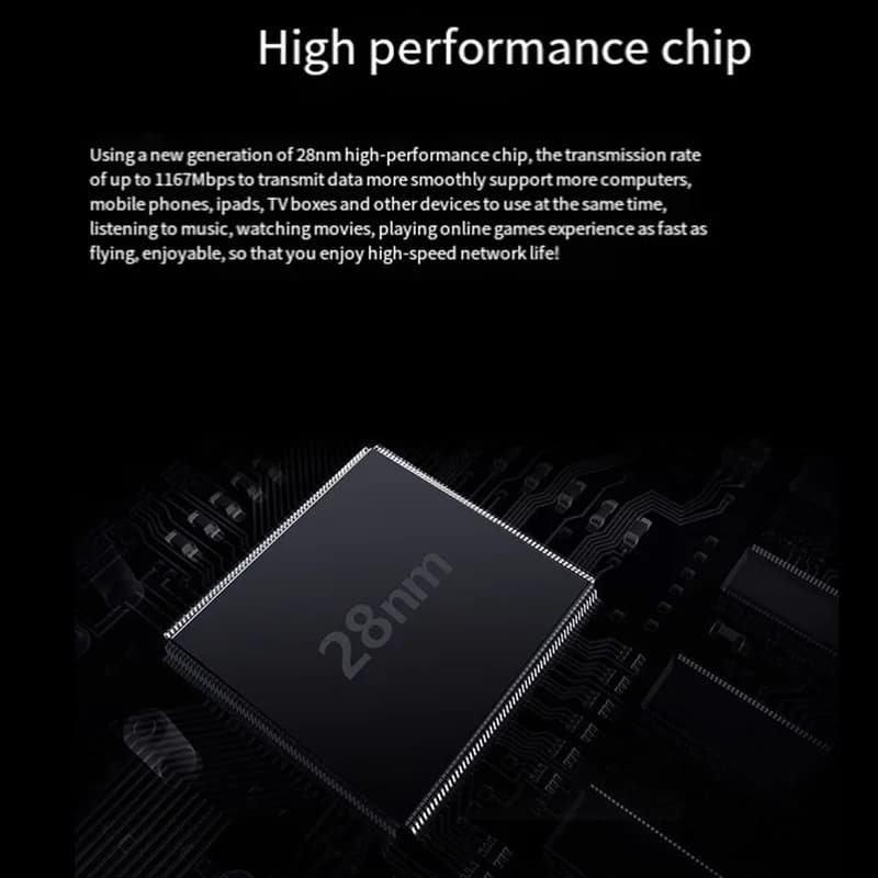 Router AT41WIFI Router wireless Gigabit Router WiFi dual band 2.4G/5G con 6 antenne Ripetitore WiFi Amplificatore di segnale-Nero