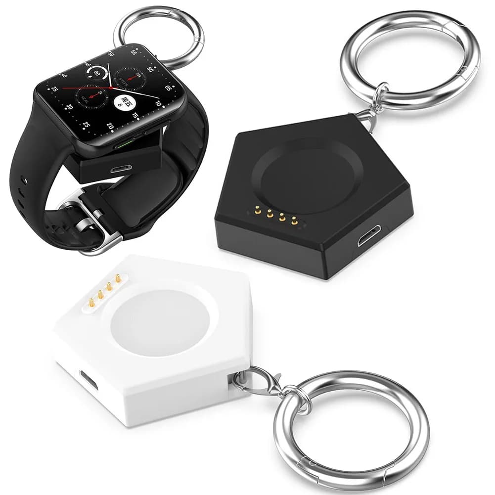 Base di Ricarica Wireless Magnetica Portatile con Porta Type-C/Micro per Oneplus Watch2 OPPO Watch X/4pro/3 Pro/3/2/SE