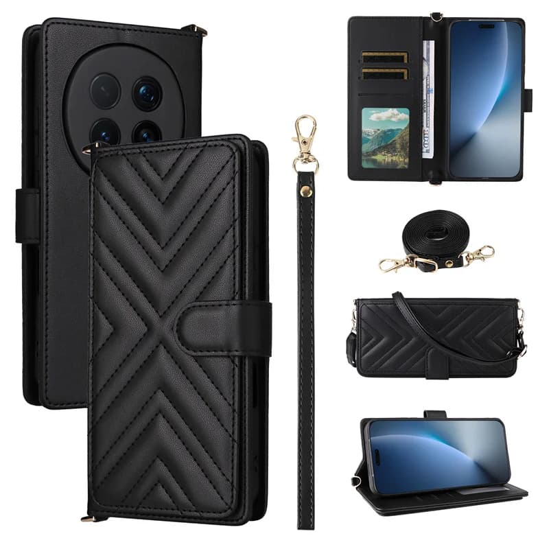 Per Honor Magic 8 Pro 5G Nuovo Crossbody Cordino Portafoglio Carta Solt Custodia per Honor Magic8 5G RFID Borsa Custodia antiurto