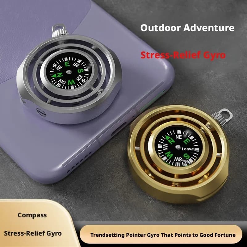 Outdoor Compass Shape Fidget Spinner Handheld Rotating Metal Toy Stress Relief Desktop Decor Fidget Toy