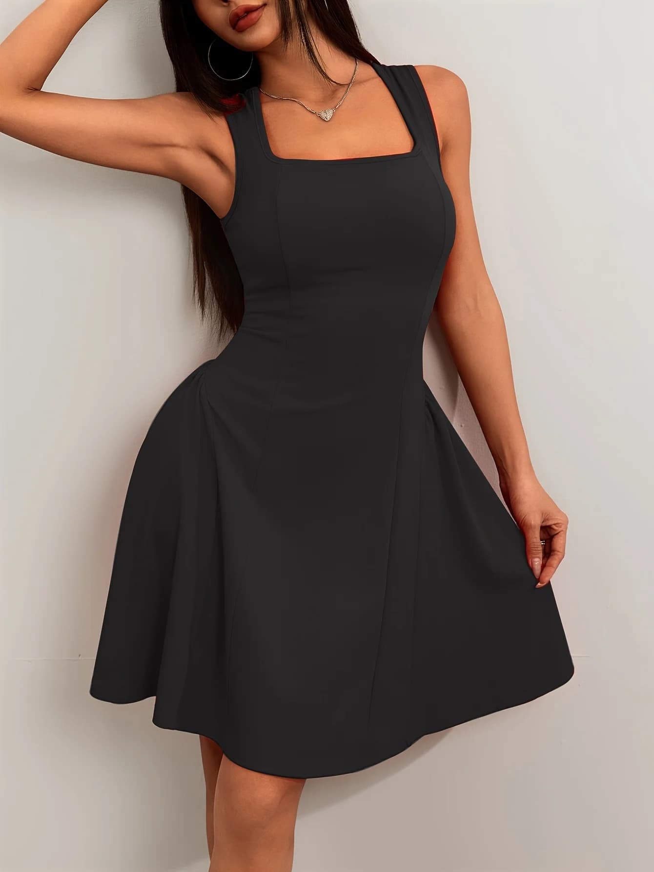 Summer new slim fit dress, backless sleeveless vest and camisole skirt