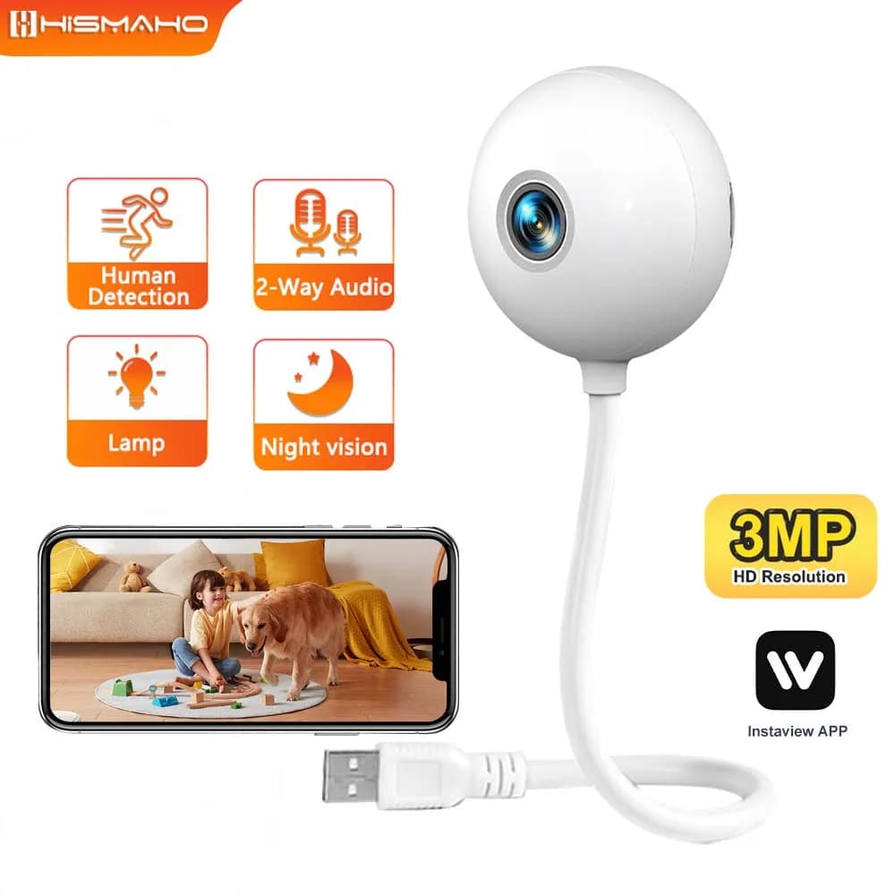 Mini telecamera interna 3MP WIFI Wireless Baby Monitor USB Lampadina Telecamera Protezione di sicurezza domestica Video sorveglianza Instaview
