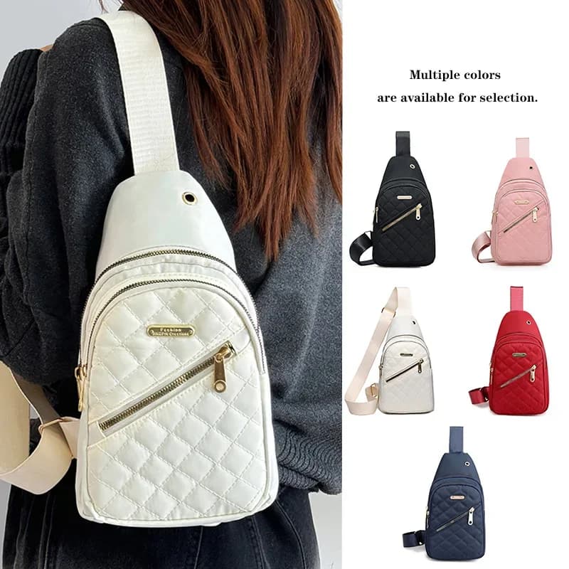 Zaino in Stile Neutro per Uomo e Donna con Tessuto Inclinato Multicolore e Materiale in Nylon. Adatto per i viaggi.