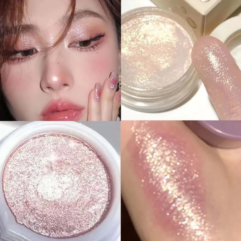 Glittered Gold Monochrome Shade Brilliant for Illuminating Eyes, Long-Term Makeup, Shiny Perlescent Shade