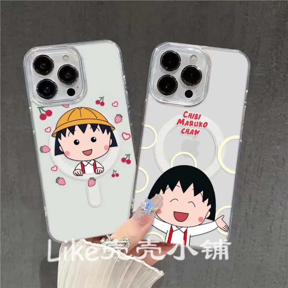 NEW Magnetic Phone Case for Samsung Galaxy S26 S25 S24 S23 S22 S21 S20 FE Edge Plus Ultra 5G TPU Cover Cute Chibi Maruko-chanS