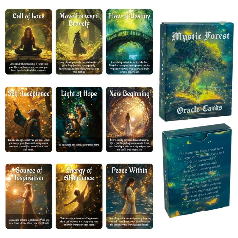 50 Mysterious Forest Oracle Guidance Cards Bar Party Team Building Dinner Interactive Table Games Tarot Cards