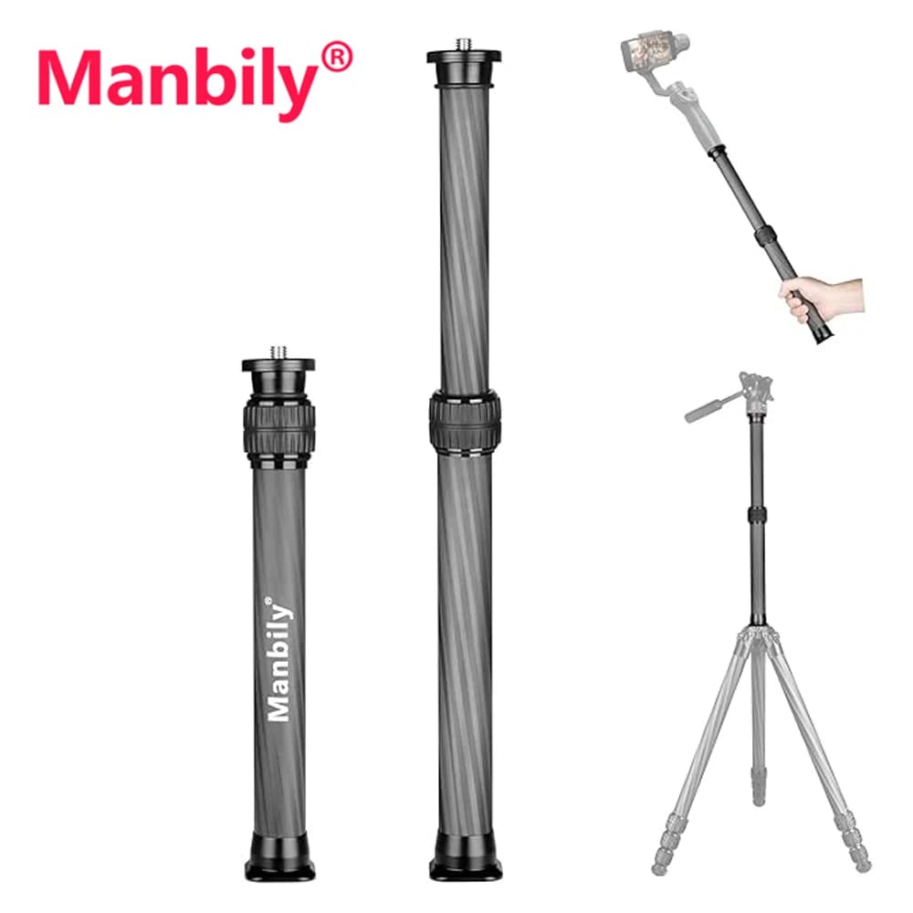 Manbily Carbon Fiber Tripod Center Column 32mm 28mm Selfie Stick With 1/4 or 3/8 Screw Arca Swiss Extension Rod for DSLR Camera
