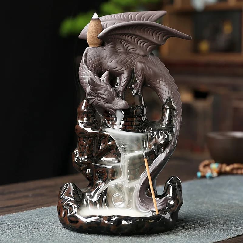 Decorazioni per la casa Ornamenti Drago Cascata Riflusso Incenso Pterosauro Porta incensiere in ceramica