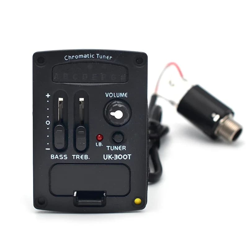 Equalizzatore per Ukulele a 2 Bande UK-300T con Pickup Piezo Rigido/Morbido e Accordatore Cromatico LED