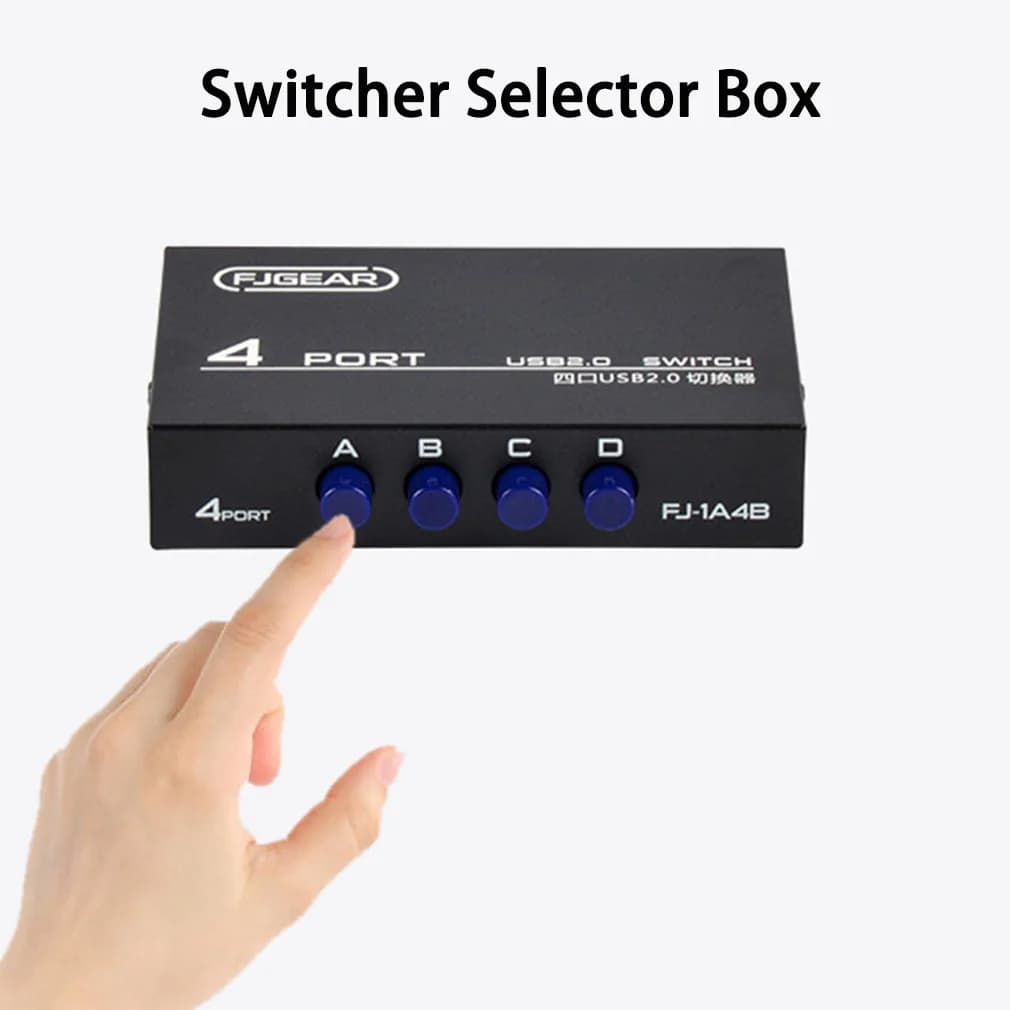 Nuovo Switcher Wireless a 4 Porte, Hub Selettore USB2.0 per Condividere PC, Scanner, Stampante, Chiavetta USB, Vendita all'Ingrosso e Dropshipping
