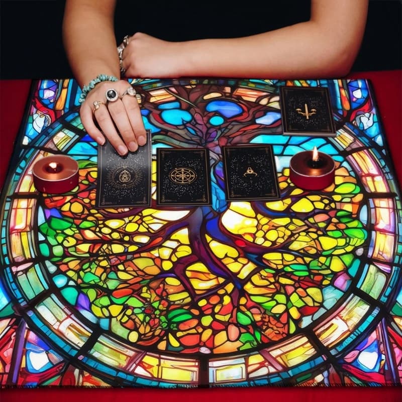 Decorazioni quadrate per l'altare Tovaglia per tarocchi Tovaglia per divinazione stregoneria Copritavolo per carte tarocchi