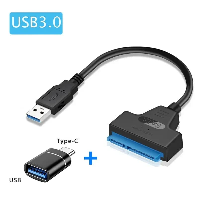 Cavo da USB 3.0 a SATA per disco rigido SSD HDD esterno da 2,5 pollici Adattatore SATA 3 a 22 pin Cavo da USB 3.0 a Sata III fino a 6 Gbps
