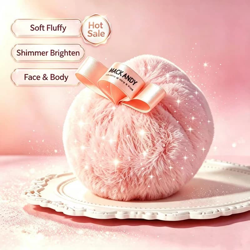 MACK ANDY Peach Makeup Ball Highlighter Powder Puff Soft Fluff Blush Glitter Setting Powder Ball Body Shimmer Brighten Cosmetic