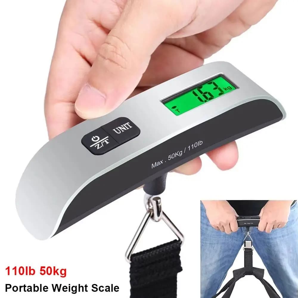 Bilancia Portatile 110lb/50kg, Bilancia Leggera per Bagagli, Scala Portatile per Valigie