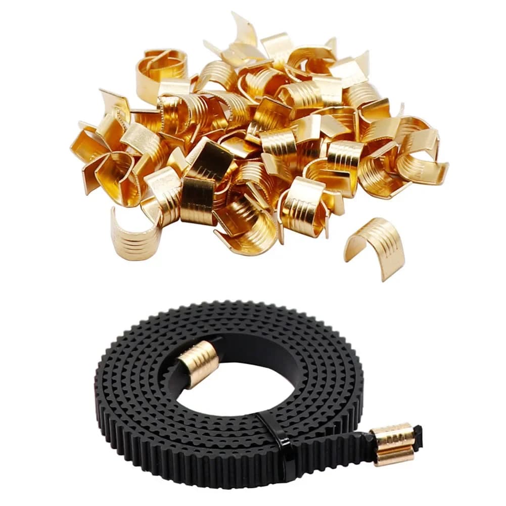 Terminale cavo con fibbia in rame da 10 pezzi per parti della stampante 3D compatibile con cinghie di sincronizzazione larghe 6 mm per Ender3