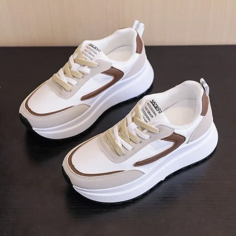 2025 Scarpe sportive casual da donna primavera e autunno nuovo stile All-match Scarpe da corsa con suola spessa per giovani studenti