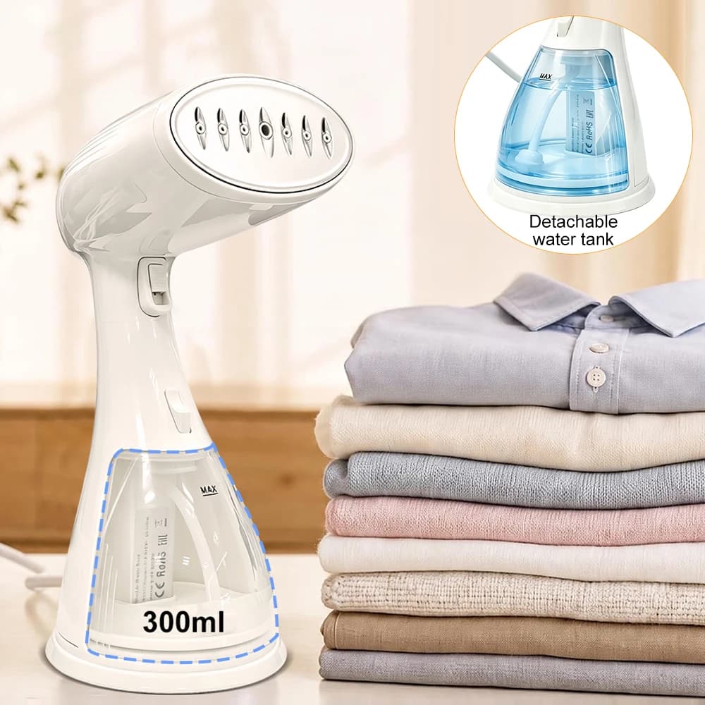 Handheld Clothes Steamer 1500W Portable Garment Steamer Clothing 15 Seconds Fast Heat-up Powerful Steam Iron with 300ML Tank