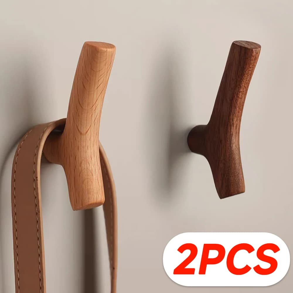 Gancio da parete in legno a forma di ramo d'albero, antiscivolo, per appendere cappotti, borse, cappelli, chiavi, con viti, organizer per bagno.
