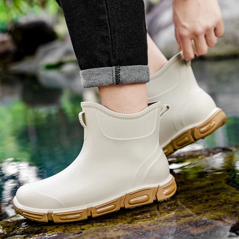 Stivali da Pioggia da Uomo, Nuove Scarpe Casual da Esterno, Stivaletti da Escursionismo e Pesca, Impermeabili, Antiscivolo, Scarpe da Lavoro