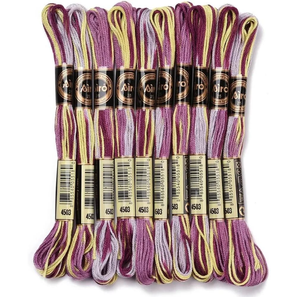 6 fili viola filo da ricamo variegato sfumatura di colore punto croce filo braccialetto dell'amicizia stringa kit per la creazione di poliestere