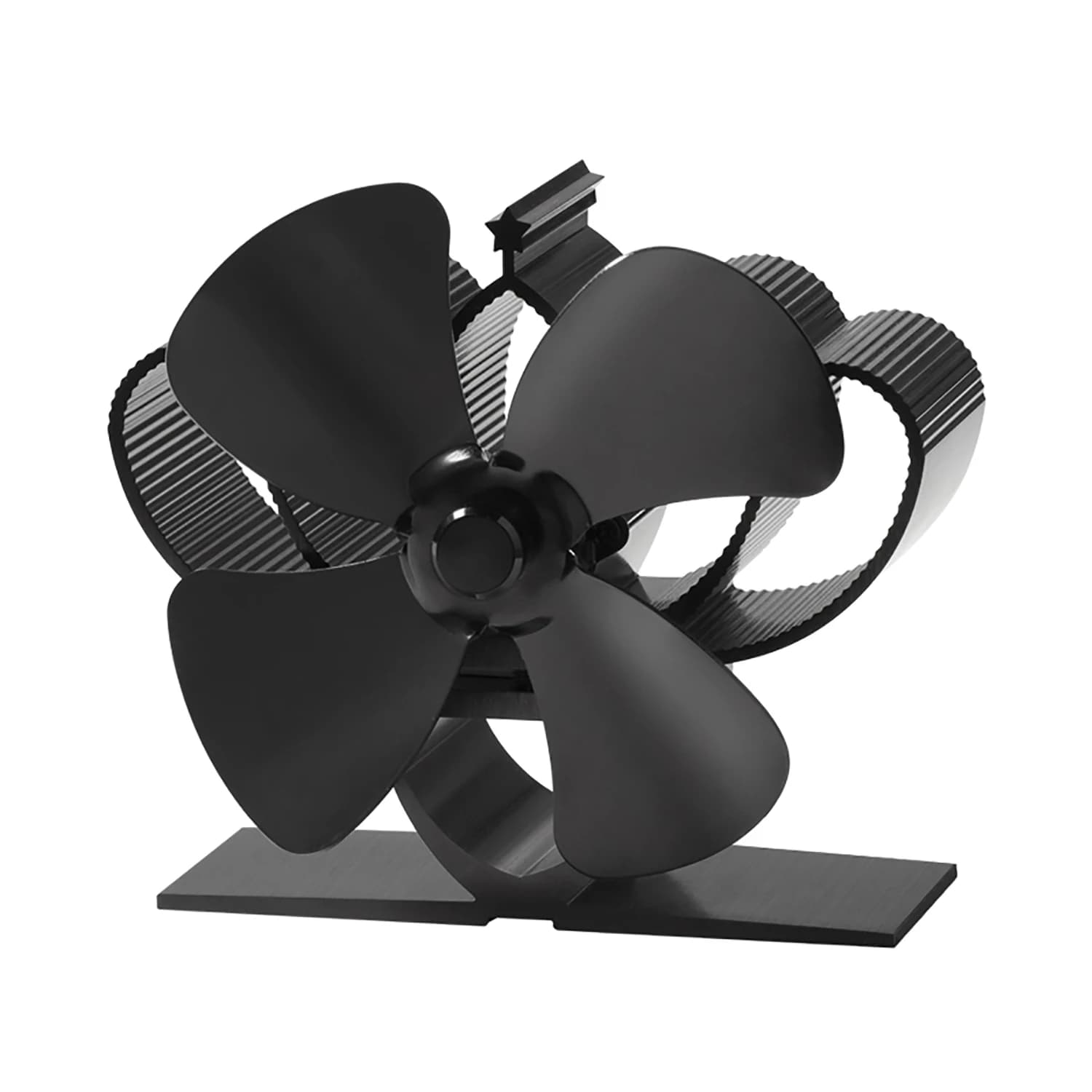 Mini ventilatore per camino a 4 pale Ventilatore per stufa alimentata a calore Bruciatore a legna Eco Riscaldatore silenzioso Casa invernale Distribuzione di calore efficiente e calda