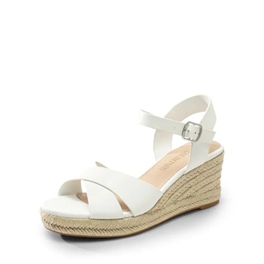 DREAM PAIRS Sandali con Zeppa Eleganti, Sandali con Plateau da Donna Casual Estivi, Comodi Zeppa con Tacco Alto Regolabili