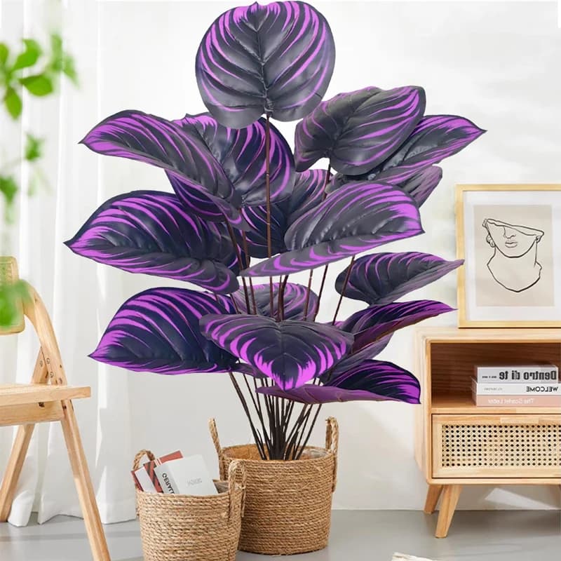 57-75 cm Grande Palma Finta Piante Artificiali Monstera Ramo Foglie di Tartaruga di Plastica Real Touch Foglie per la Decorazione del Giardino di Casa