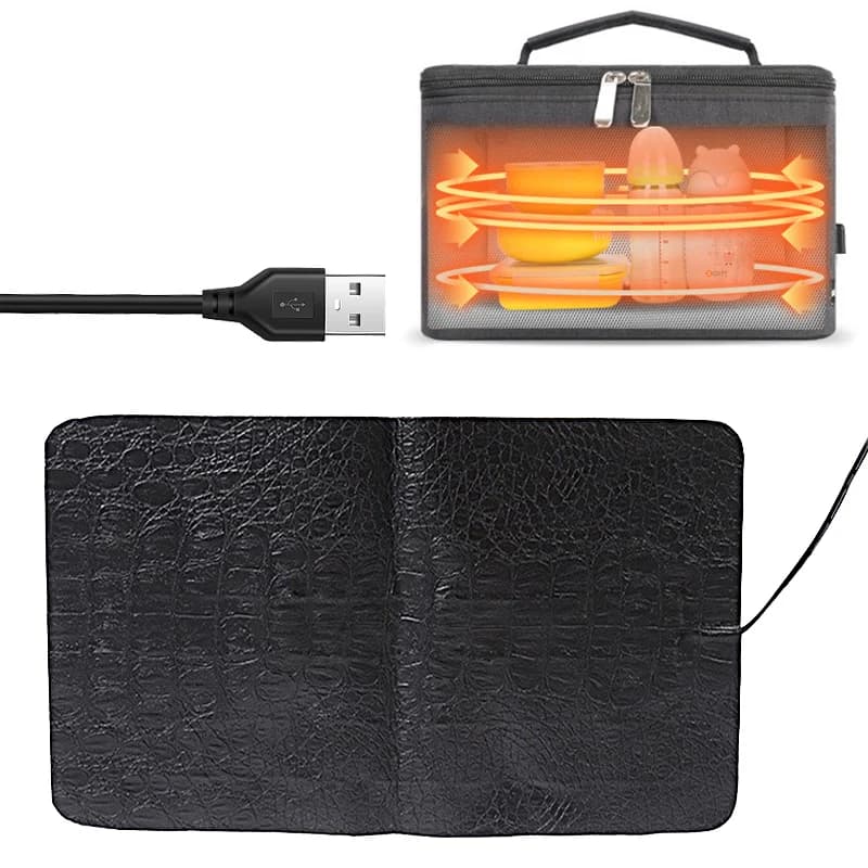 Cuscinetto riscaldante elettrico termostatico USB sacchetto di isolamento termico per alimenti piastra riscaldante Picnic Lunch Box Bag guarnizione riscaldata 5V 12V 24V
