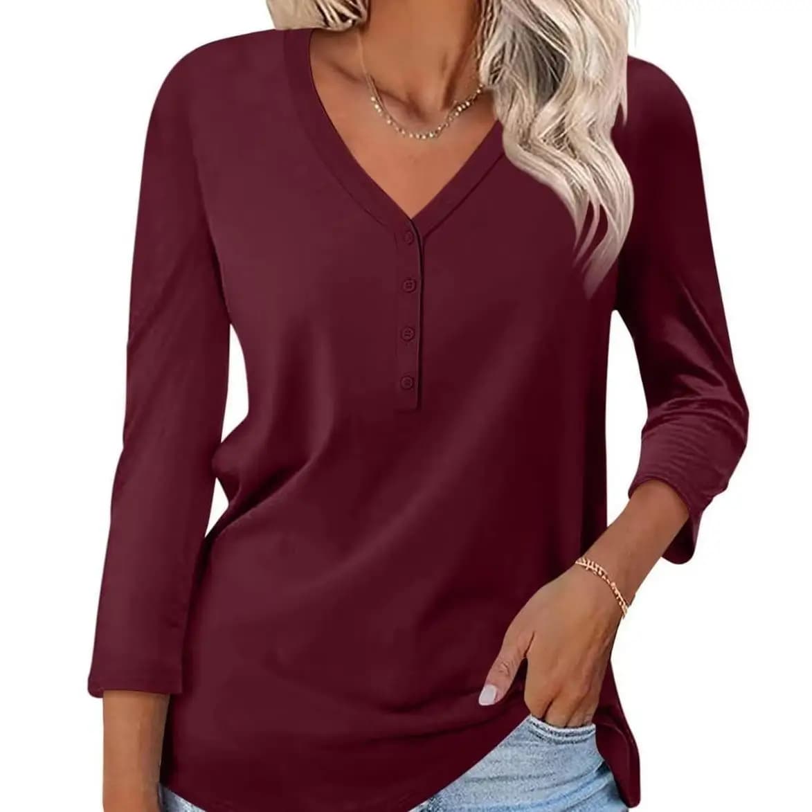 Women's Long Sleeve Collar Door Tube T-shirt Casual Style Color Patchwork Design Winter Collection Ladies Fashion