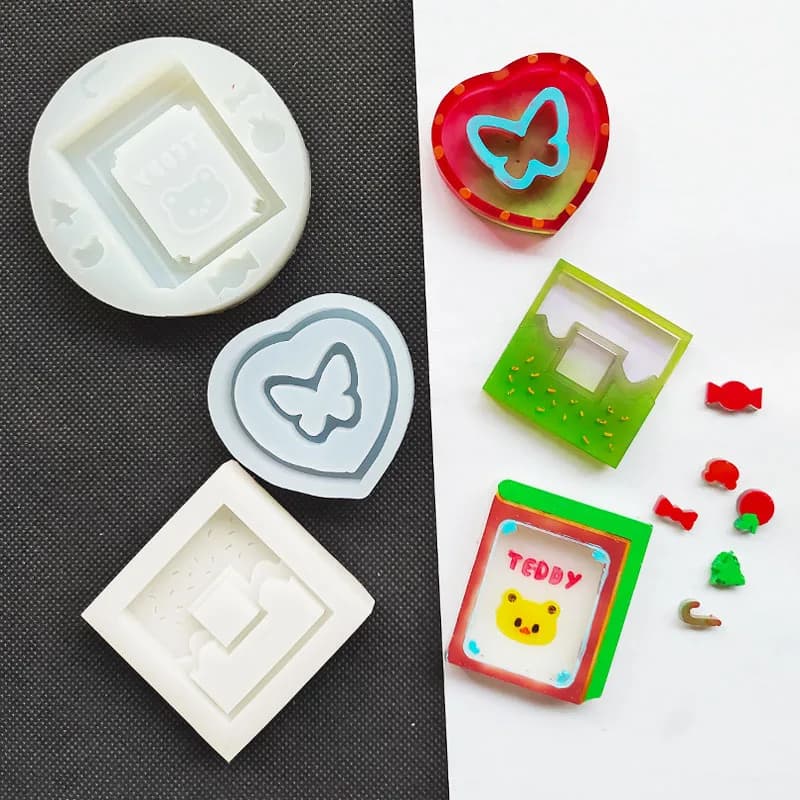 DIY Book Double Heart Butterfly Shaped Silicone Epoxy Resin Mold Resin Moulds Jewelry Tools Jewelry Accessories