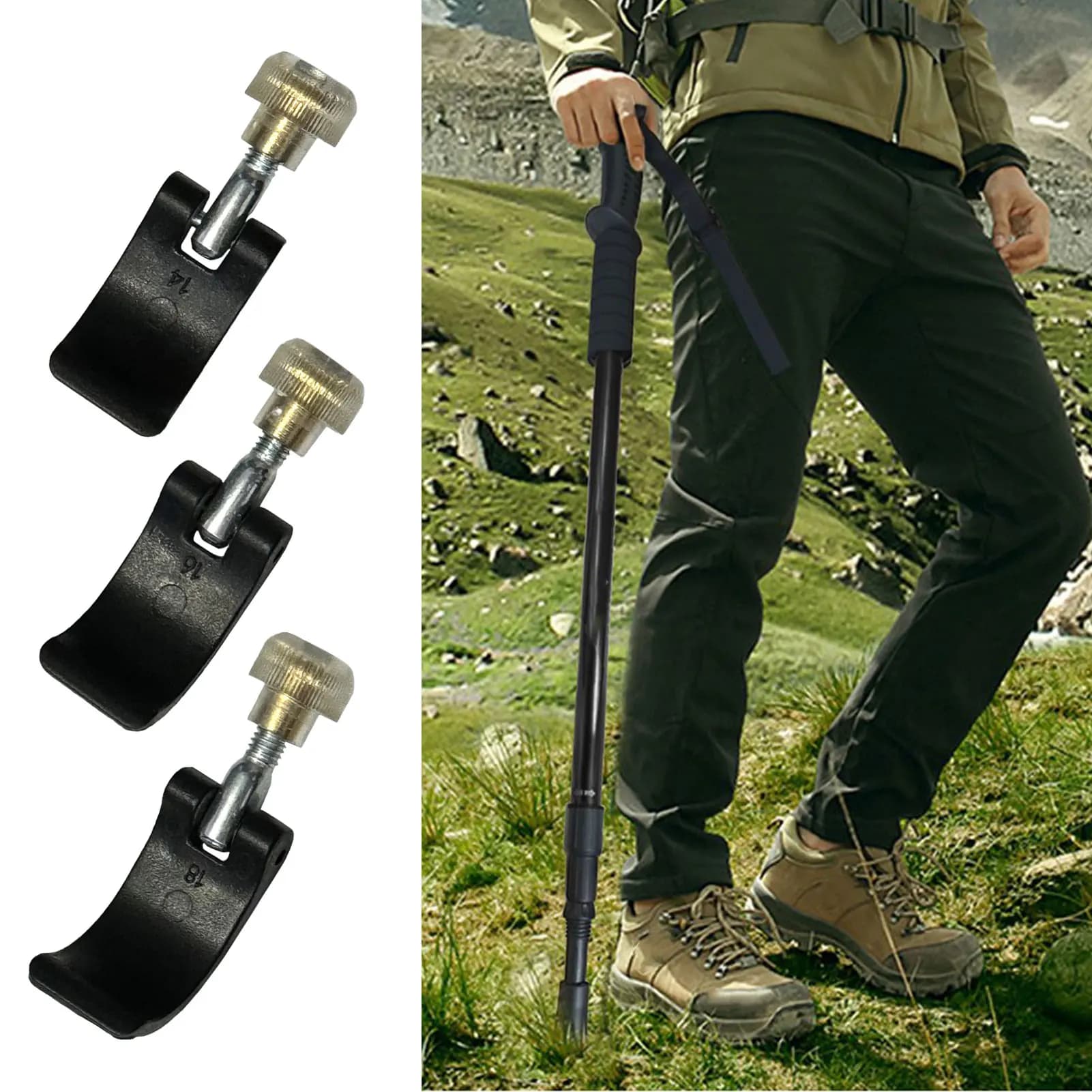 Trekking poles Climbing sticks Outdoor block Climbing stick Fixing part Clip with nut screws for outdoor shoulder