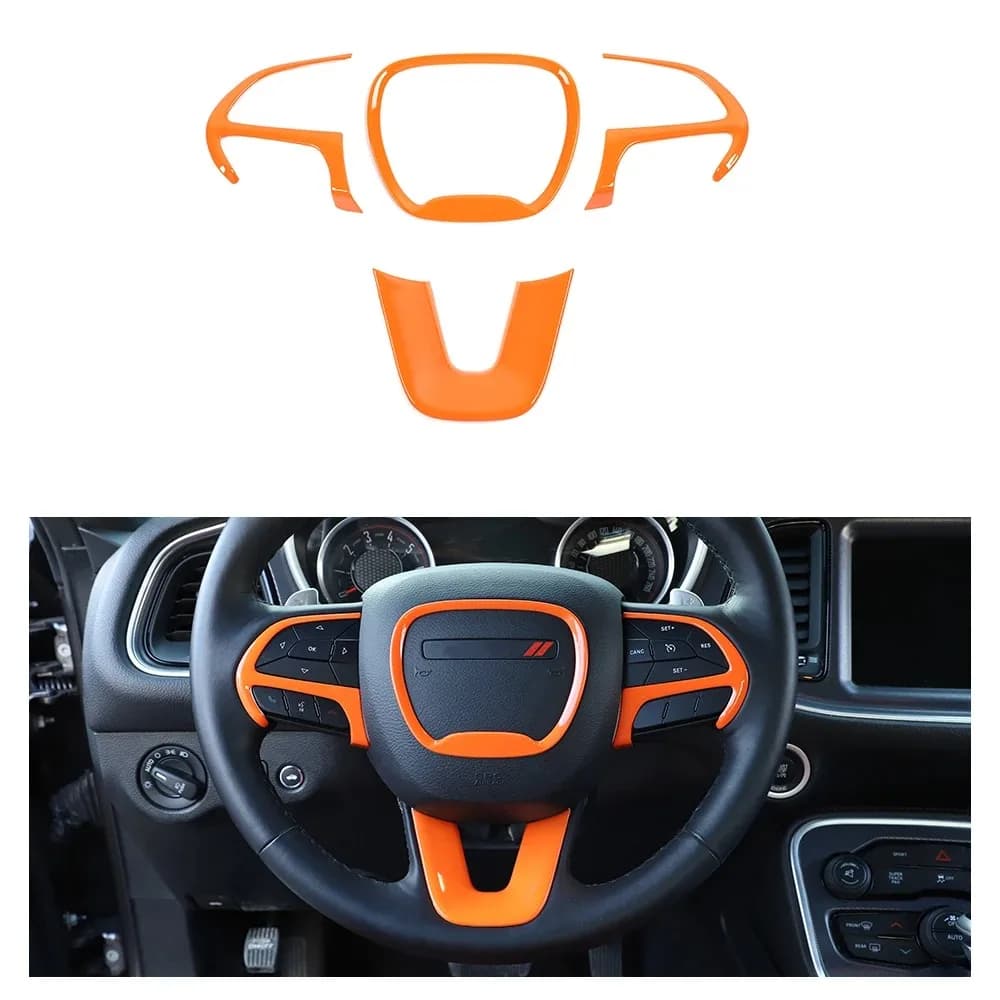 A set of battery chargers Durango Challenger orange flyer interior accessories adhesive badge emblem