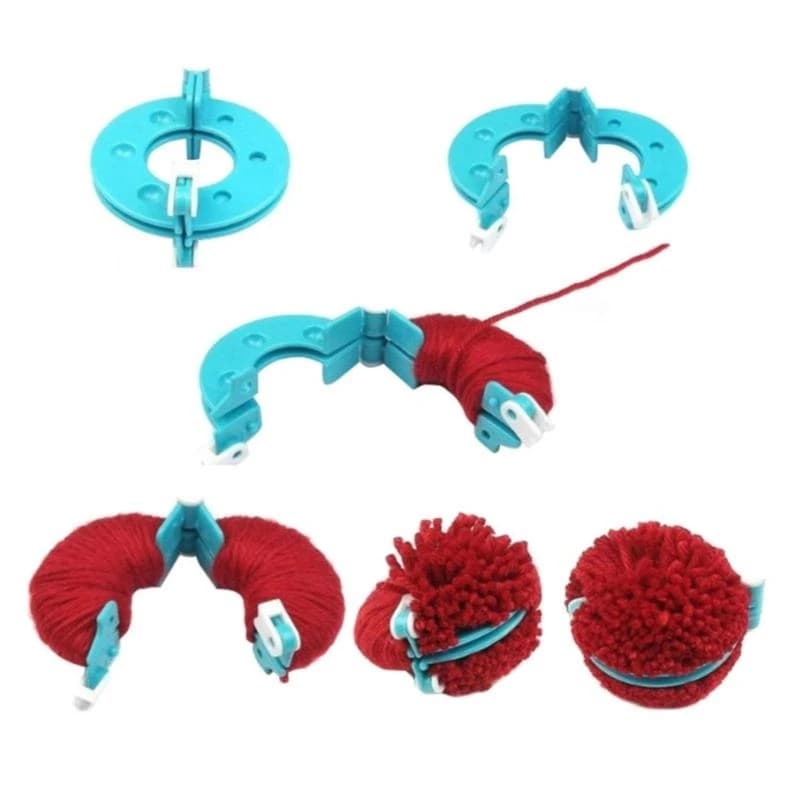 L43A 4 pezzi fai da te filato lana strumento per maglieria ago lavoro artigianale strumento per bambini adulti pompon maker