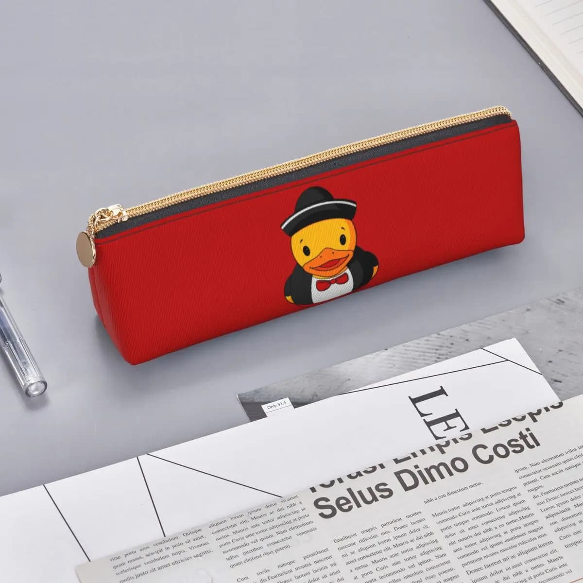 Mariachi Rubber Duck Pencil Cases Pen Holder Storage Stationery Supplies Pen Box Pencil Bag for Students Gifts