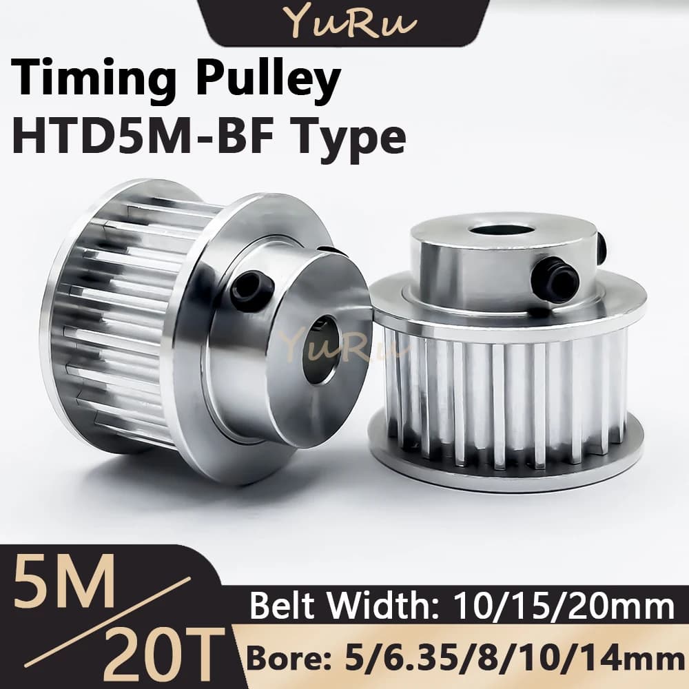 1/5PCS HTD5M 20 Denti Puleggia Dentata Foro 5/6.35/8/10/14mm Larghezza Della Cinghia 10/15/20mm 5M 20T Ruota Sincrona HTD-5M 3D Parti Della Stampante