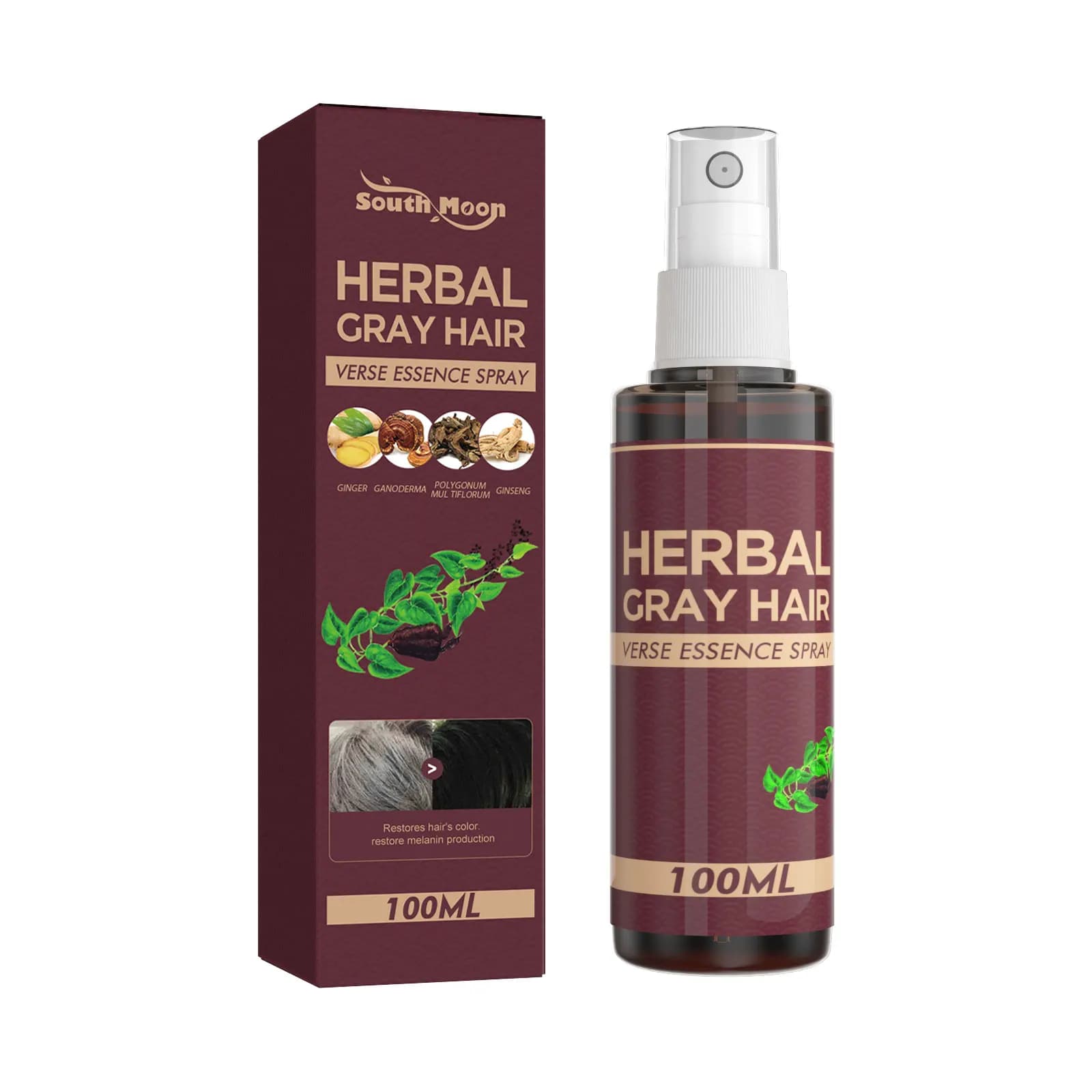 Moon Herboristic Essence for Black Hair, Black Hair Hydrating Balm with Polygonum Multiflorum Extract
