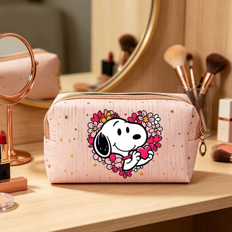 Borsa Cosmetica alla Moda con Snoopy, per Donne, Pochette Anime Cartoon, Borsetta per Trucchi, Borsa da Toilette Portatile per Studenti, Regalo