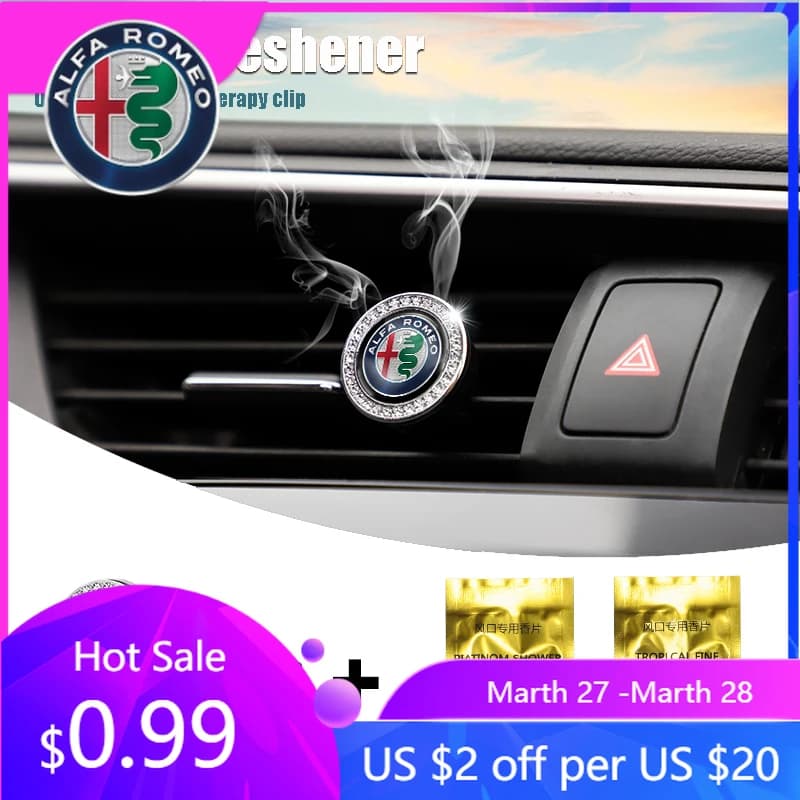 Solid Deodorant for Auto with Clip for Air Bottle, Perfume for Alfa Romeo 156 159 147 4C 8C 166 Giulia Giulietta