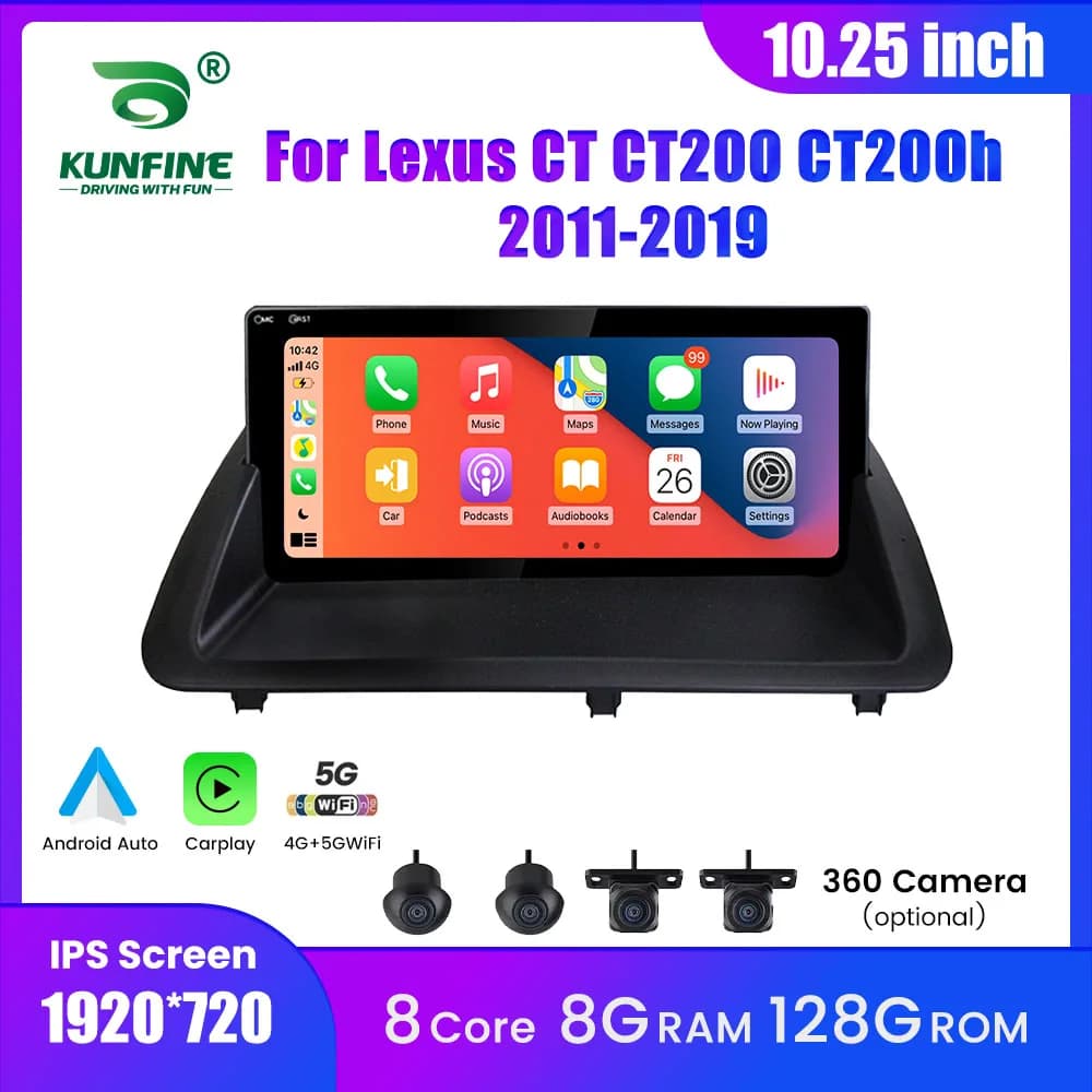 10.25 "Android Autoradio For Lexus CT200 CT200h 2011-2019 GPS Navigation Multimedia Carplay Android Auto Bluetooth