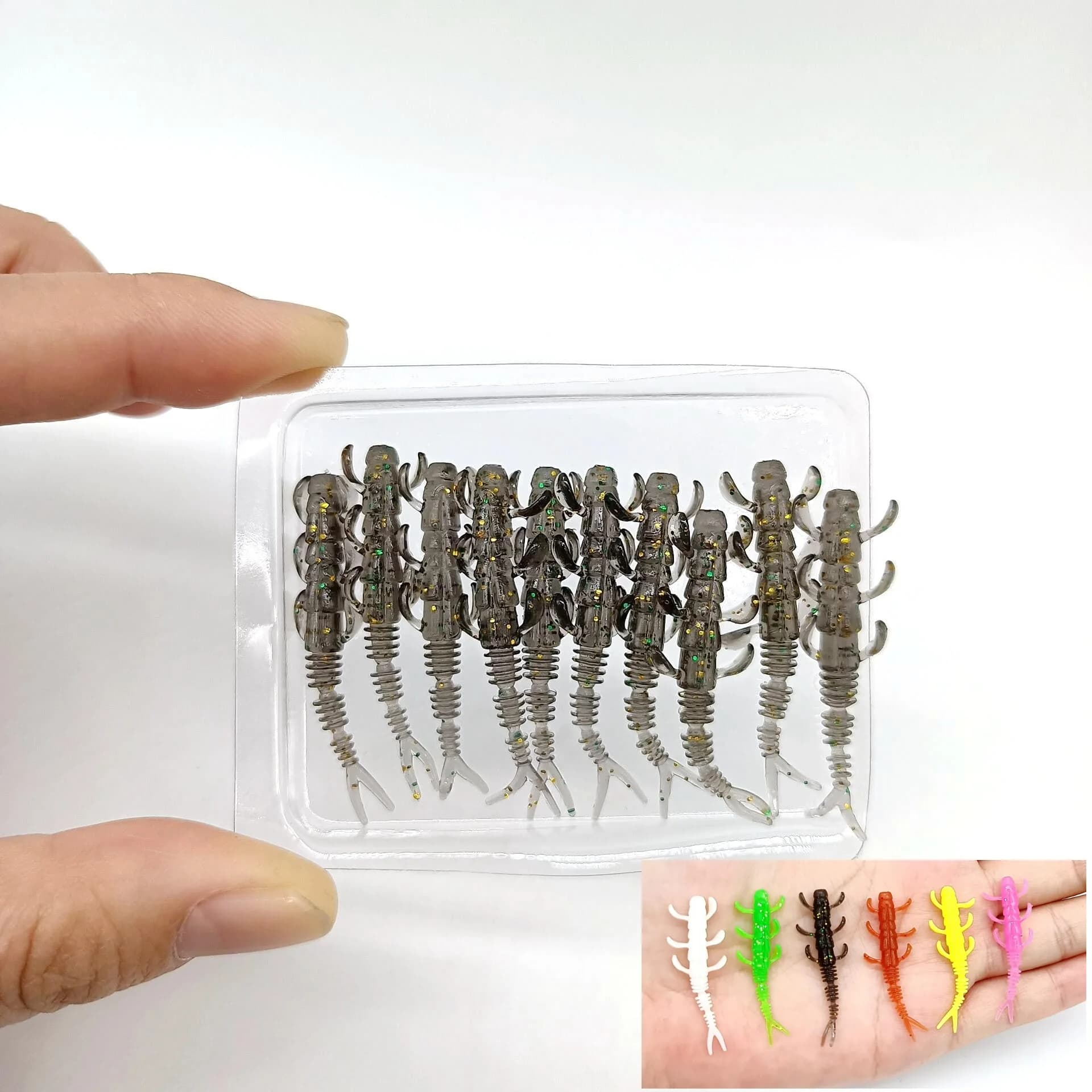DUODUOYU 10PCS TPE Galleggiante Mini Verme Esche Da Pesca Morbide 0.35g/40mm Jig Wobblers Silicone Esche Artificiali Bass attrezzatura da pesca