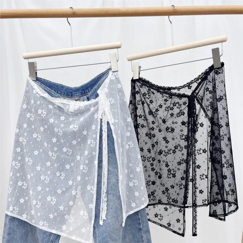 INS Blogger Y2k Streetwear Lace Gonna Enveloped skirts Coordinated pants with laces Spicy girl Y2k wrapping skirt