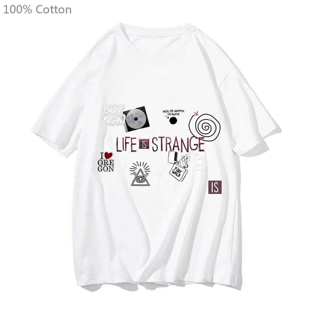 Life Is Strange Cute Cartoon Anime T-shirt Casual Manga Tshirt Uomo/donna Morbido 100% cotone Tee-shirt Estetica T-shirt oversize