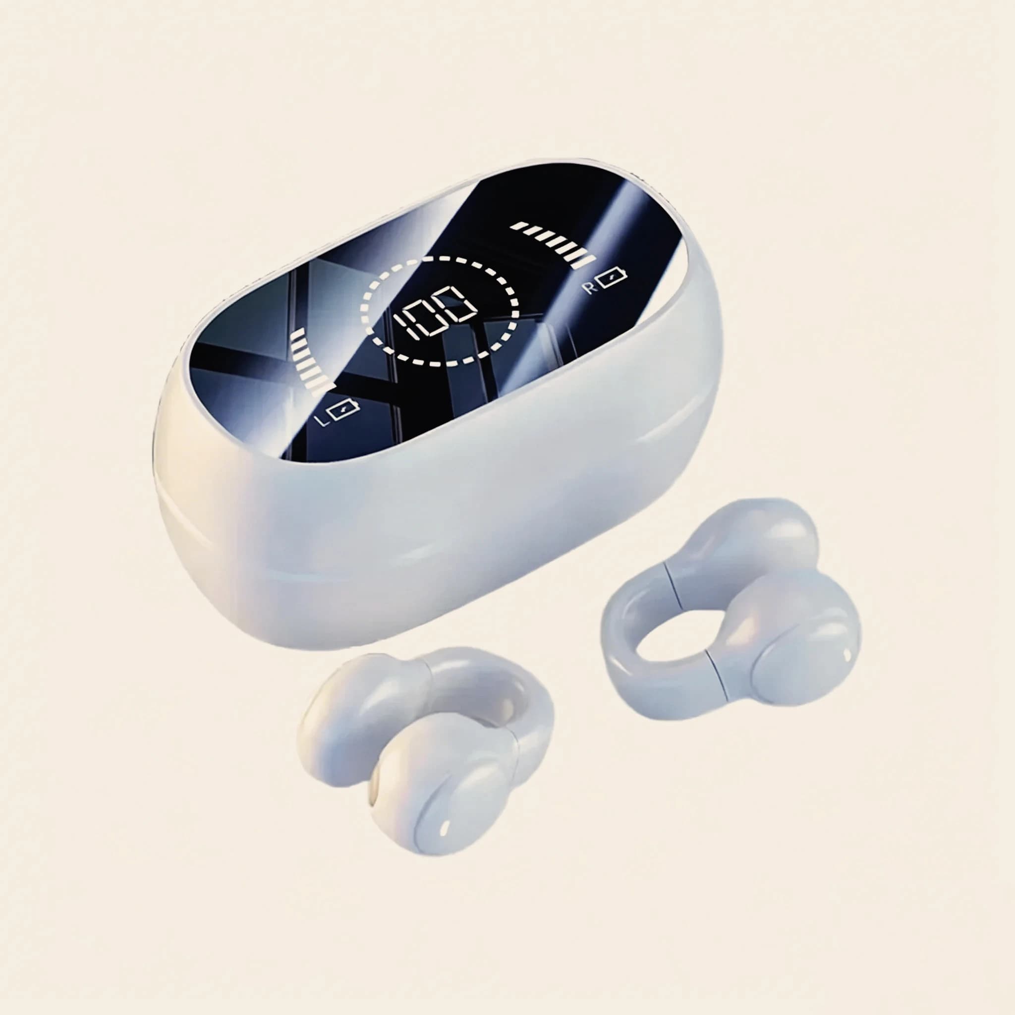 Cuffie Wireless Bluetooth a Conduzione Ossea TWS con Audio Stereo, Auricolari Sportivi con Microfono a Cancellazione del Rumore, Perfette per la Vita Quotidiana