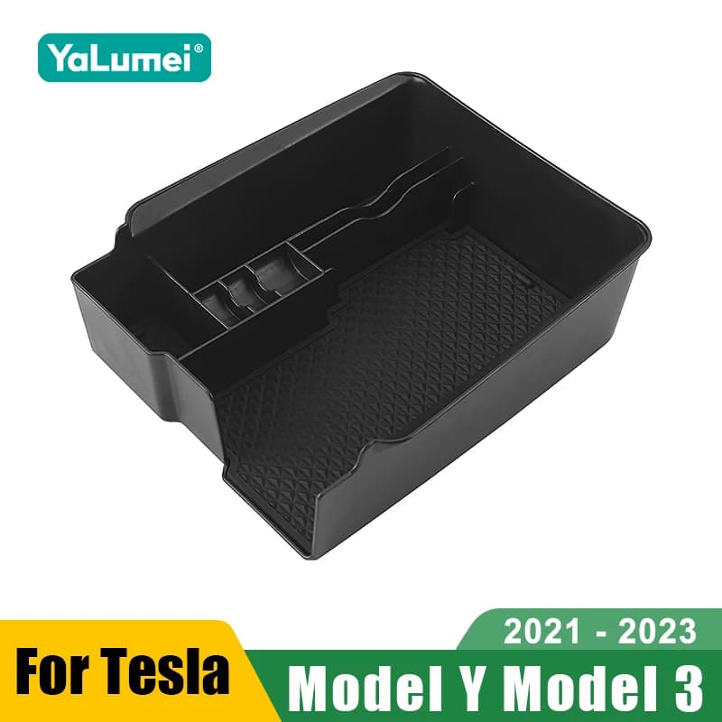 Accessori per Tesla Model Y 2021-2024 e Model 3 2021-2023: Vassoio Portaoggetti per Bracciolo Centrale