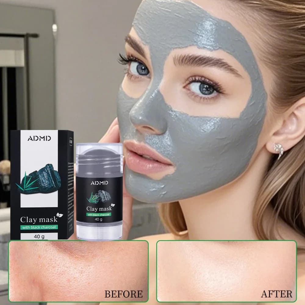 2pcs Deep Adsorption Bamboo Charcoal Mud Mask Stick Pore Refining Blackhead Removal Oil Control Mask Stick Oil Absorbing