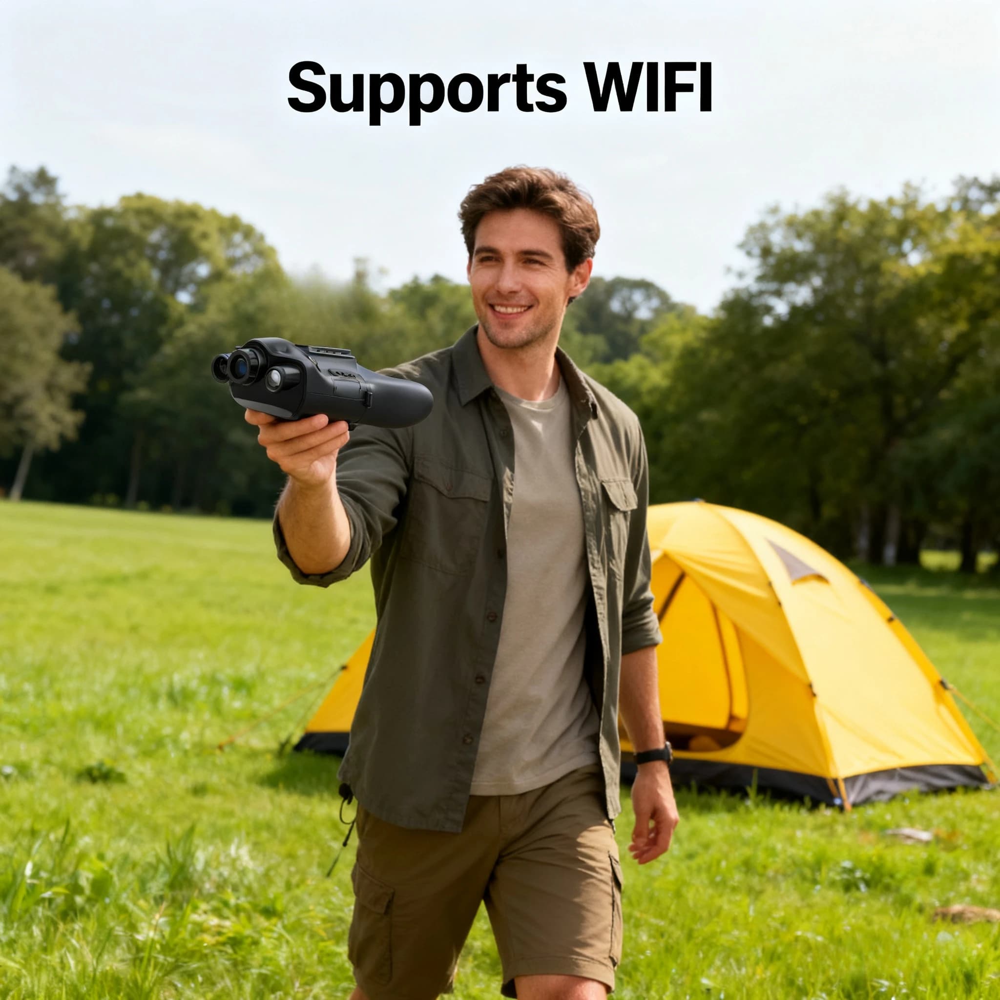 Binocolo per visione notturna HD: zoom ottico 5X, schermo LCD da 3", WiFi, batteria da 6000 mAh per caccia notturna, osservazione della fauna selvatica