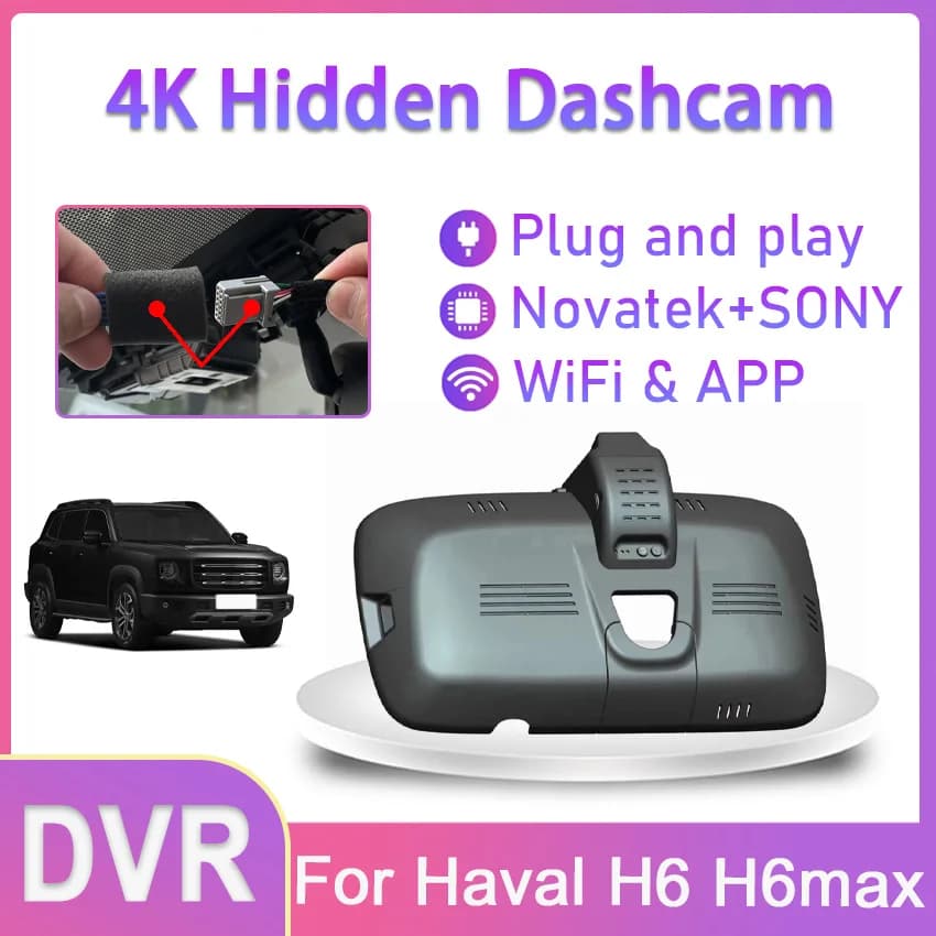 Per Haval H6 PHEV H6max 2021 2022 2023 Per Haval H6 GT Telecamera Dash Cam Anteriore e Posteriore 4K per Auto Registratore DVR Auto WIFI