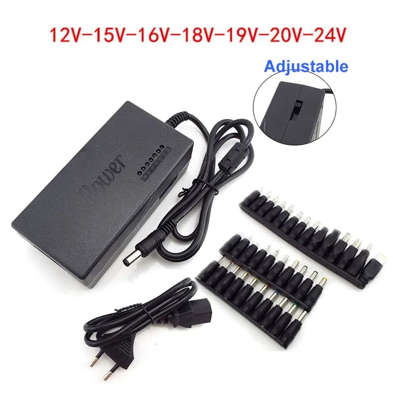 Adattatore per caricabatterie universale regolabile AC Power Suplly DC 96W 12V 15v 16v 18v 19v 24V con convertitore DC per PC portatili Eu US UK AU